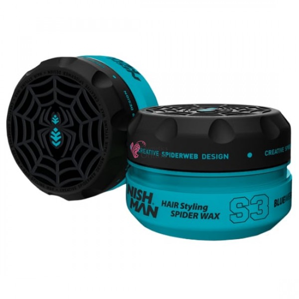 Ceara pentru par cu fixare medie NISH MAN Spider S3 Blue Web 150ml